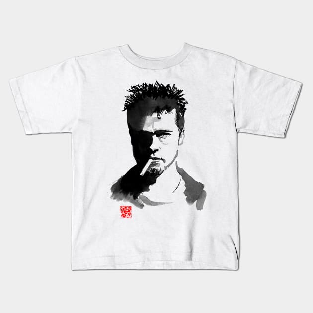 Brad Pitt Kids T-Shirt by pechane